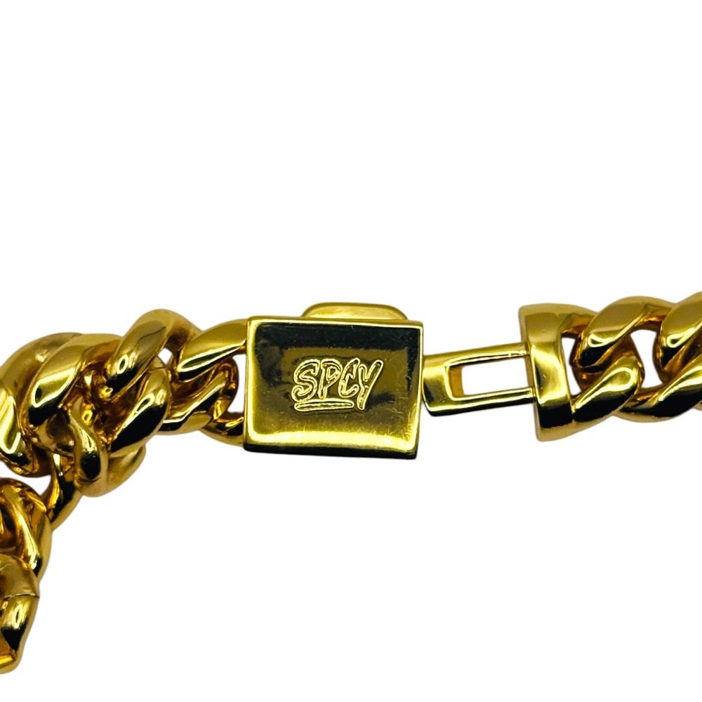 SPCY Gold Cuban Link Chain Necklace 20 Inches With Durable Clasp Bag & Gift Box - Picture 10 of 10